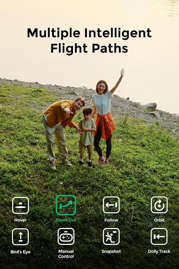 X1 Drone with Camera, Self-Flying Camera Drone with Follow Me Mode, Foldable Mini Drone with HDR Video Capture, Palm Takeoff, Intelligent Flight Paths, Hands-Free Control
