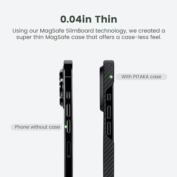 pitaka Case for iPhone 15 Pro Max Compatible with MagSafe, Slim & Light iPhone 15 Pro Max Case 6.7-inch with a Case-Less Touch Feeling, 600D Aramid Fiber Made [Fusion Weaving MagEZ Case 4 - Overture]