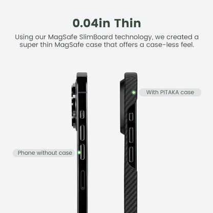pitaka Case for iPhone 15 Pro Max Compatible with MagSafe, Slim & Light iPhone 15 Pro Max Case 6.7-inch with a Case-Less Touch Feeling, 600D Aramid Fiber Made [Fusion Weaving MagEZ Case 4 - Overture]