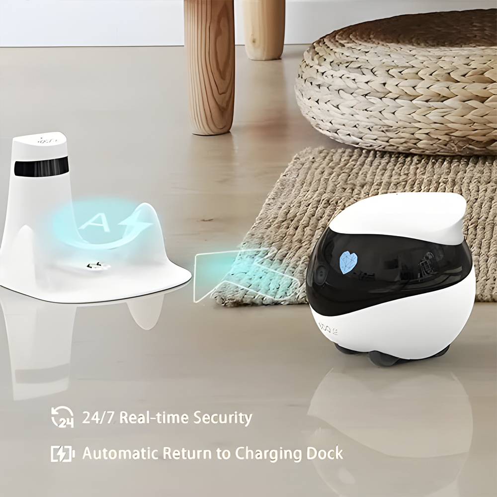 Enabot Home Security Camera with Self-Charging, Night Vision, Wireless Camera for Pet Elderly Baby, 16GB SD Storage APP Remote Control