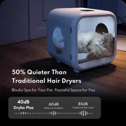 HomeRun Pet Drybo Plus Automatic Pet Dryer Box - Ultra Quiet, Smart Temperature Control, 360° Efficient for Cats and Small Dogs