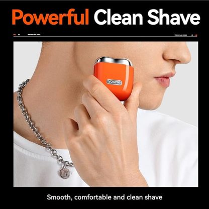 YOOSE Mini Shaver, Portable Alloy Electric Shavers for Men, IPX7 Waterproof, Wet & Dry Shave, Cordless Travel Shaver, USB-C Rechargeable Electric Razor, Battery Indicator, Travel Lock