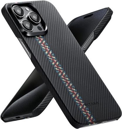 pitaka Case for iPhone 15 Pro Max Compatible with MagSafe, Slim & Light iPhone 15 Pro Max Case 6.7-inch with a Case-Less Touch Feeling, 600D Aramid Fiber Made [Fusion Weaving MagEZ Case 4 - Overture]
