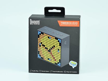 Divoom TimeBox Evo -- Pixel Art Bluetooth Speaker with 16x16 LED Display APP Control - Cool Animation Frame & Gaming Room Setup & Bedside Alarm Clock- Black