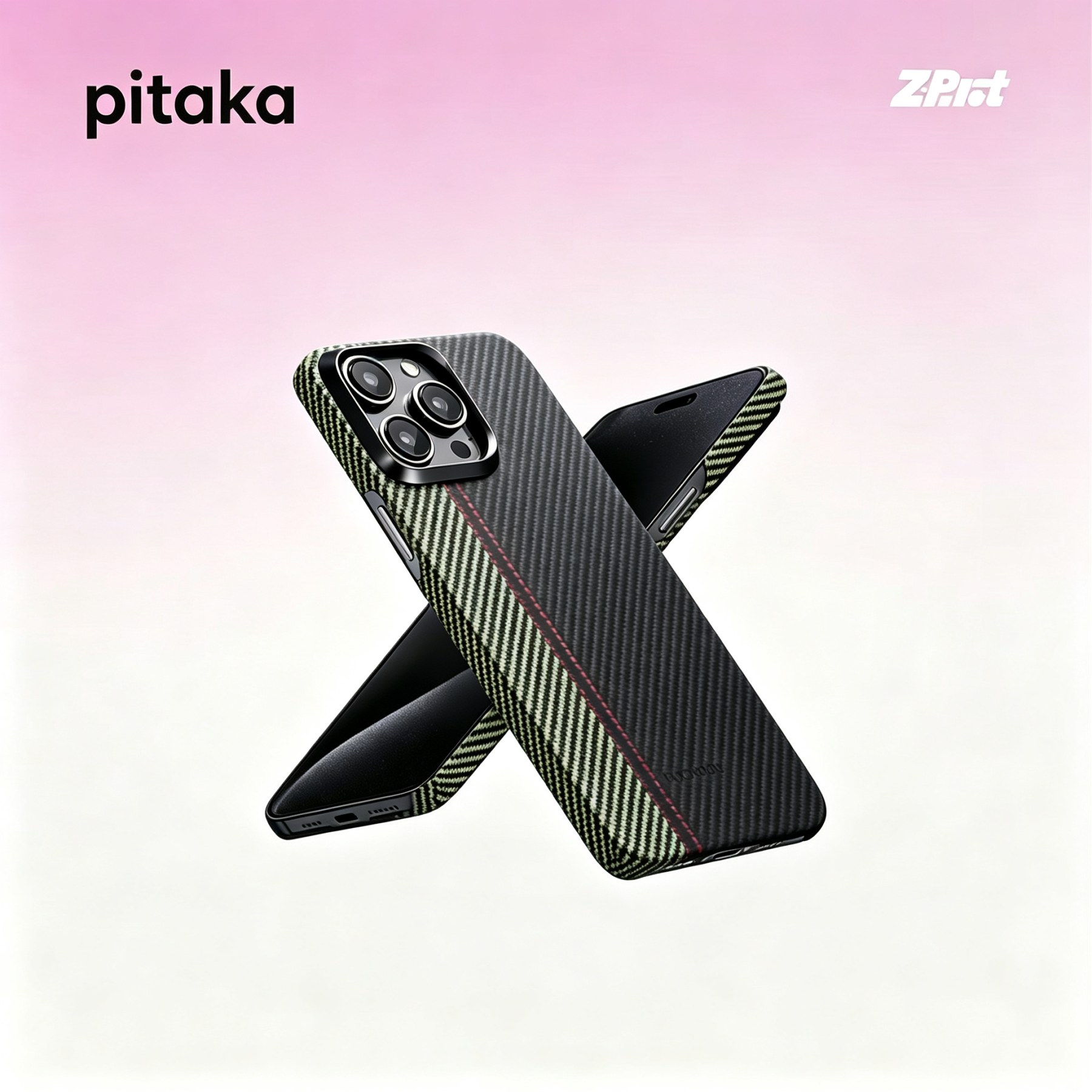 pitaka Case for iPhone 15 Pro Max Compatible with MagSafe, Slim & Light iPhone 15 Pro Max Case 6.7-inch with a Case-Less Touch Feeling, 600D Aramid Fiber Made [Fusion Weaving MagEZ Case 4 - Overture]