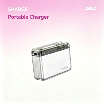 Flow Portable Charger by Shargeek, 10000mAh Mini Power Bank with 20W USB-C Fast Charging, Dual Output Portable Charger Power Bank Compatible with iPhone, Samsung, iPad