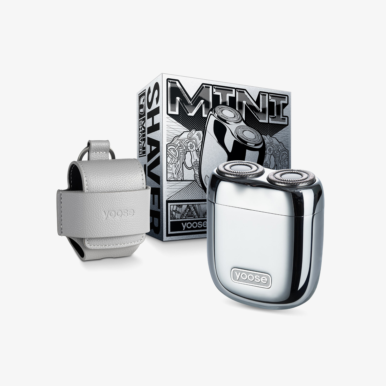 YOOSE Mini Shaver, Portable Alloy Electric Shavers for Men, IPX7 Waterproof, Wet & Dry Shave, Cordless Travel Shaver, USB-C Rechargeable Electric Razor, Battery Indicator, Travel Lock