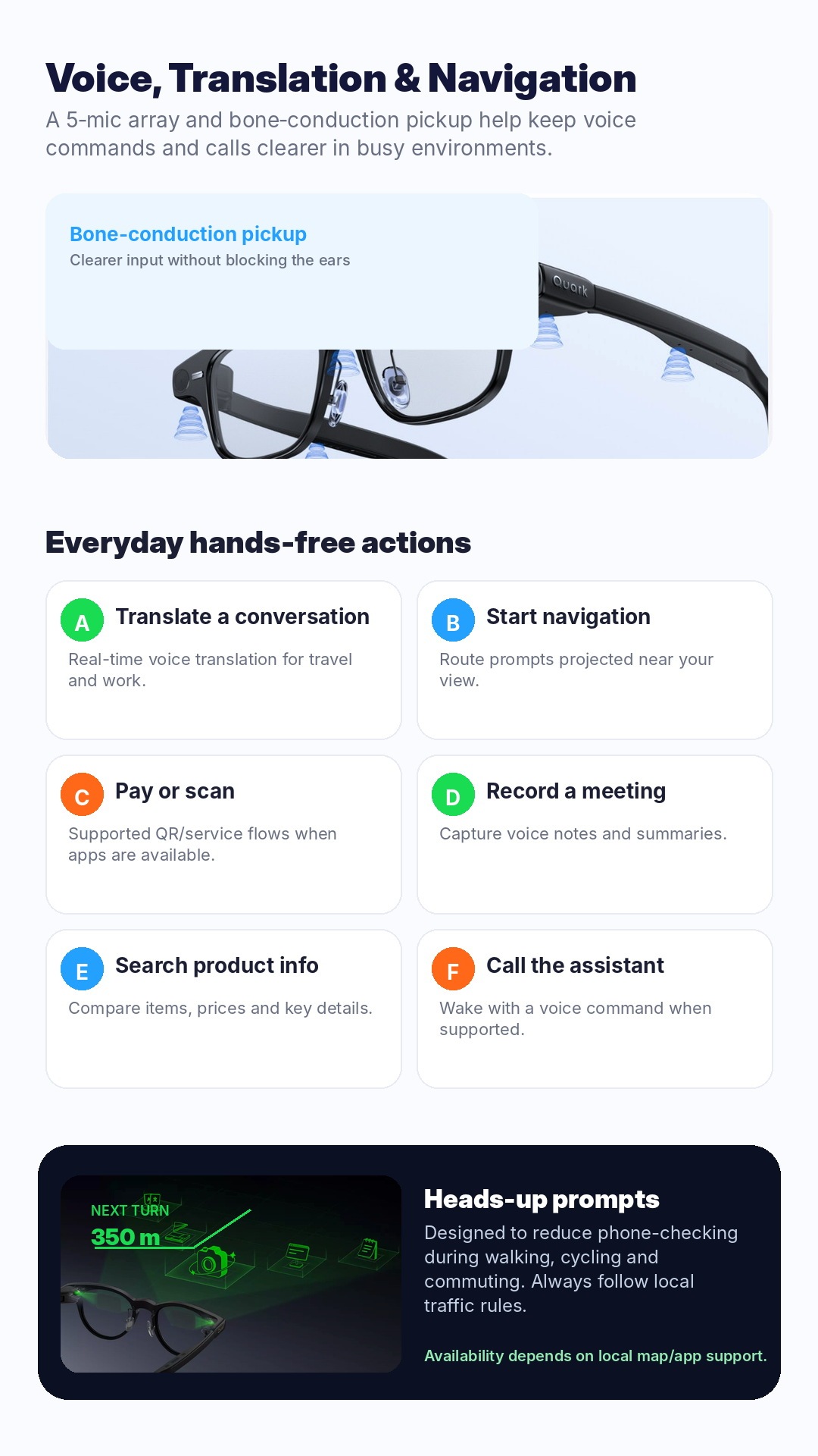 Quark AI Glasses S1 | Smart Display Glasses with AI Translation & POV Camera