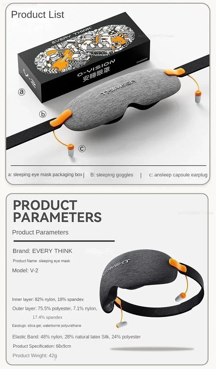 3D Blackout Sleep Mask with Soft Earplugs, Zero Pressure Eye Mask for Side Sleepers, Travel, Flights, Naps & Office Rest