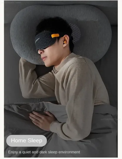 3D Blackout Sleep Mask with Soft Earplugs, Zero Pressure Eye Mask for Side Sleepers, Travel, Flights, Naps & Office Rest