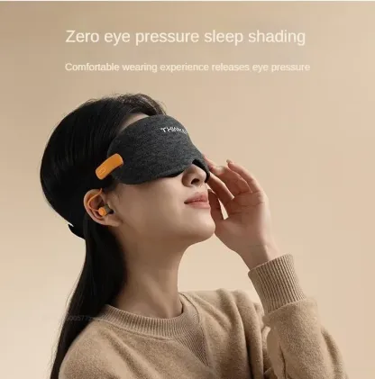 3D Blackout Sleep Mask with Soft Earplugs, Zero Pressure Eye Mask for Side Sleepers, Travel, Flights, Naps & Office Rest