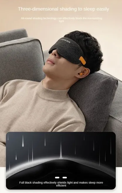 3D Blackout Sleep Mask with Soft Earplugs, Zero Pressure Eye Mask for Side Sleepers, Travel, Flights, Naps & Office Rest