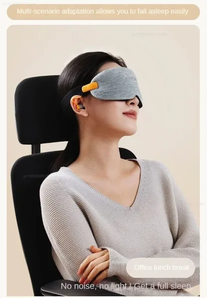 3D Blackout Sleep Mask with Soft Earplugs, Zero Pressure Eye Mask for Side Sleepers, Travel, Flights, Naps & Office Rest