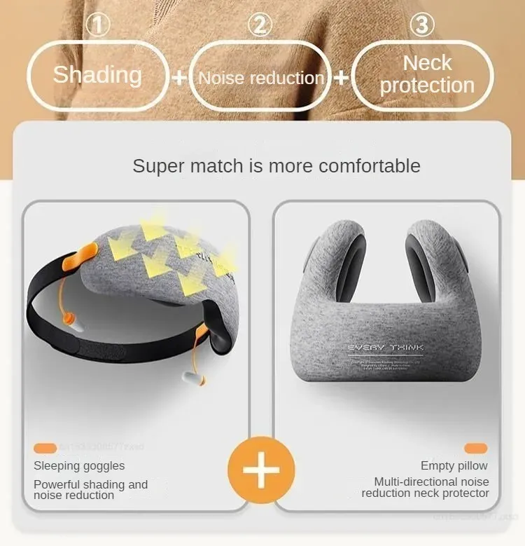 3D Blackout Sleep Mask with Soft Earplugs, Zero Pressure Eye Mask for Side Sleepers, Travel, Flights, Naps & Office Rest