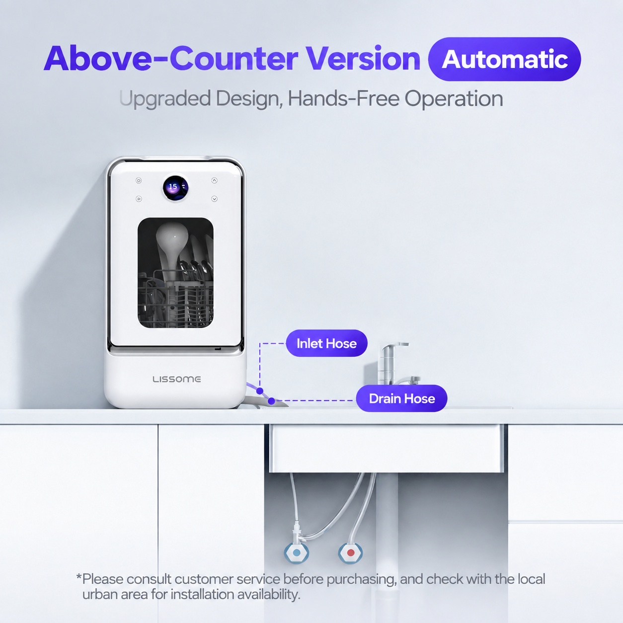 LISSOME R1 Mini Capsule Dishwasher—a compact, all-in-one dishwasher designed for modern living. It completes washing and drying in as little as 15 minutes and requires no plumbing connection. (Mainland China plug)