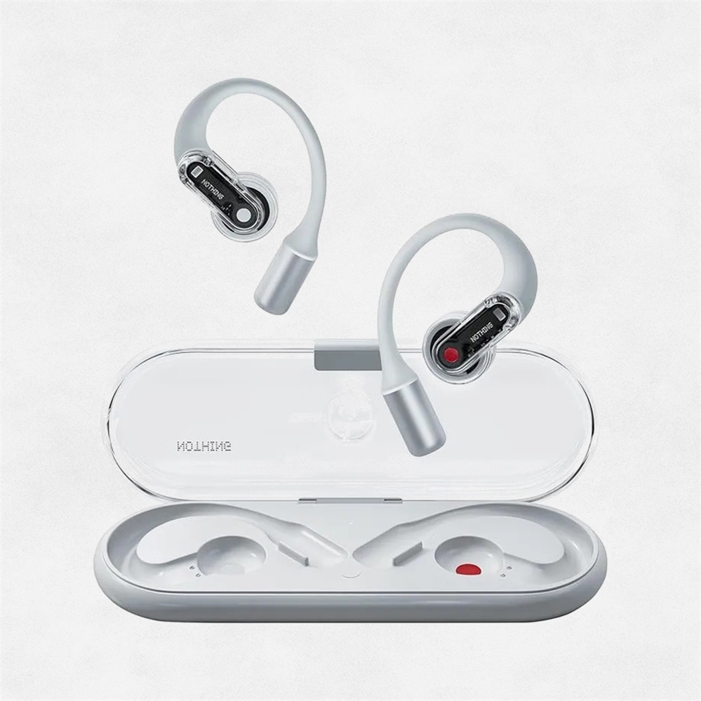 Nothing Ear (Open) Open-Ear Headphones, Earbuds with Earhooks, Clear Voice Technology with 2 Mics, BT 5.3, Fast Charging, Compatible with iPhone & Android -White