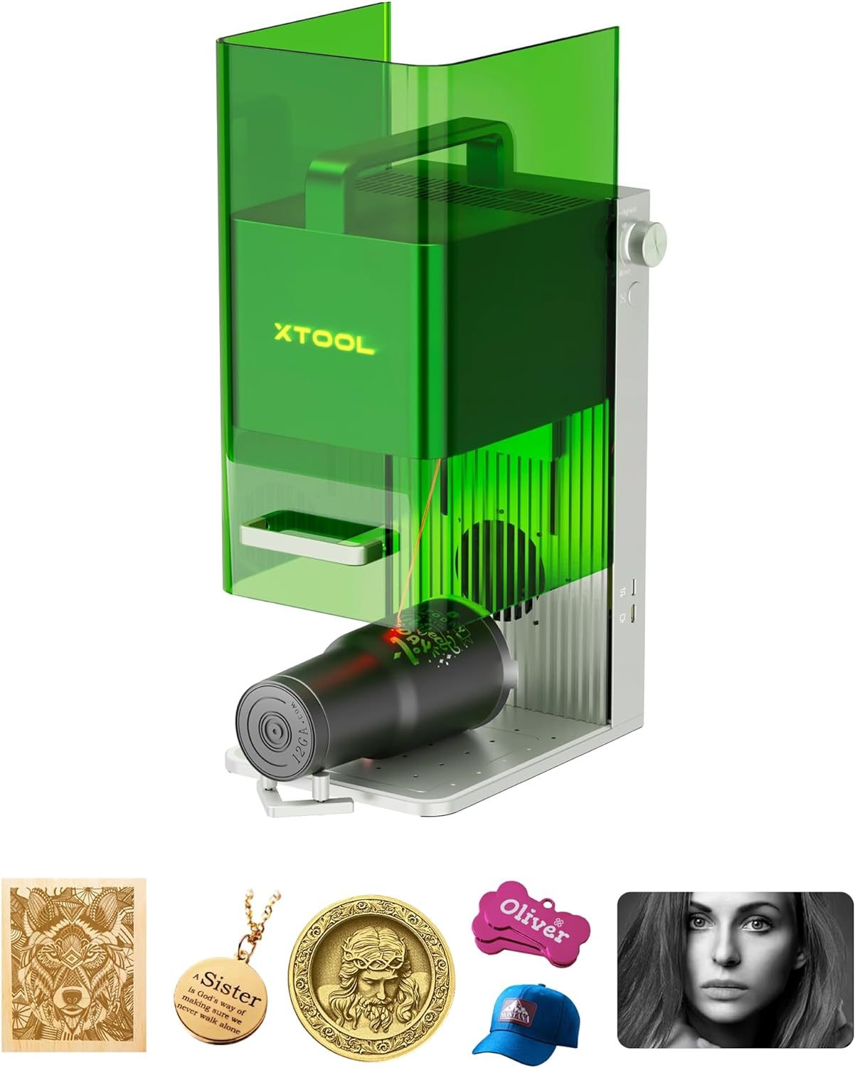 xTool F1 2-in-1 Dual Laser Engraver, Lightning Speed Portable Laser En