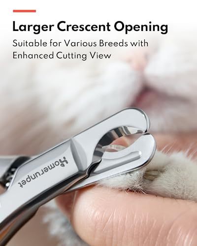 HomeRunPet Professional Cat Nail Clippers Sharp Stainless Steel Pet Nail Trimmers, for Small Animals, with Non-Slip Handles, Safe