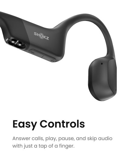 SHOKZ OpenRun - Open-Ear Bluetooth Bone Conduction Sport Headphones, Sweat Resistant Wireless Earphones for Workouts and Running, Built-in Mic, with Hair Band
