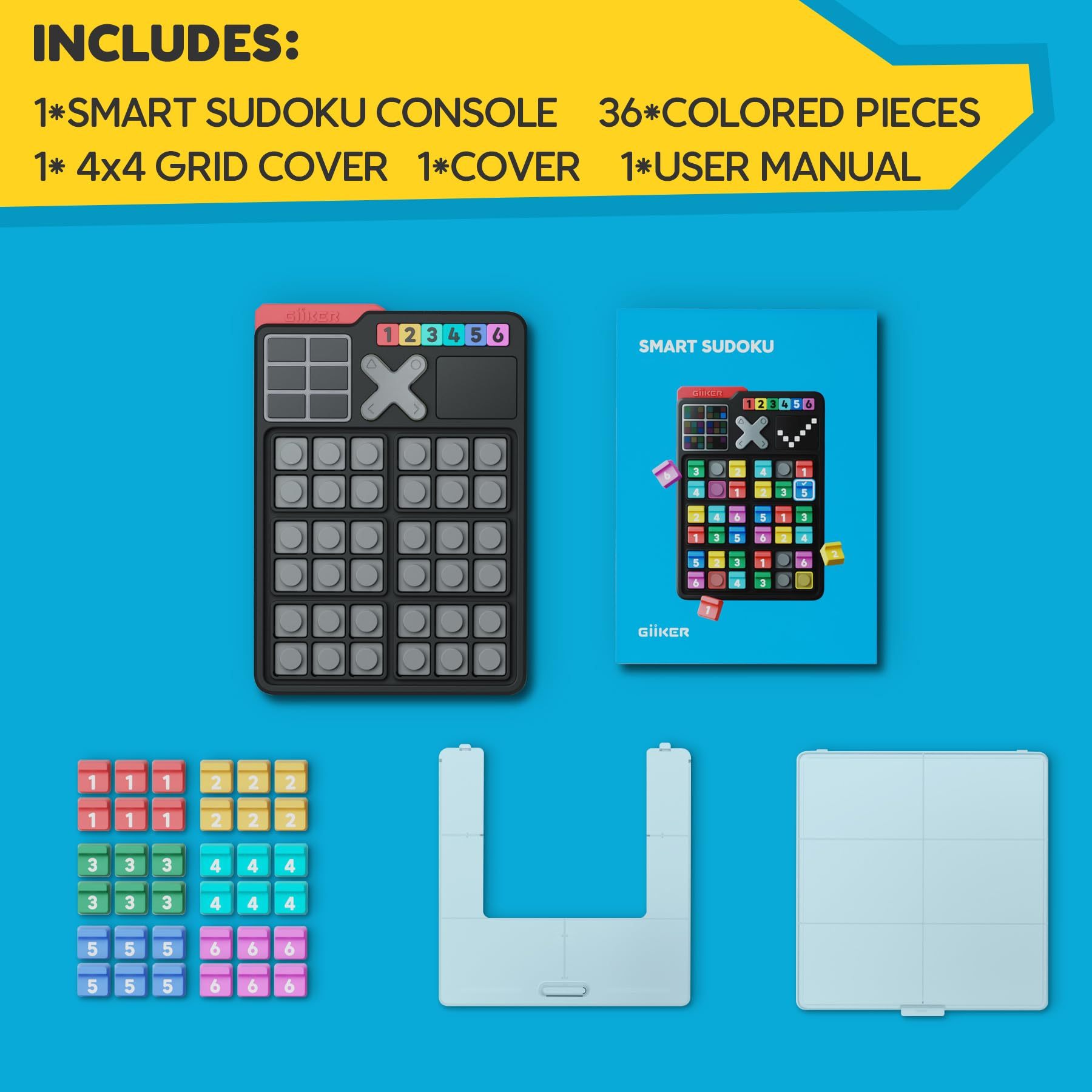 GiiKER Smart Sudoku Puzzle Games, Original 2500 Challenges Sudoku for Kids, Brain Teaser Puzzle for Kids