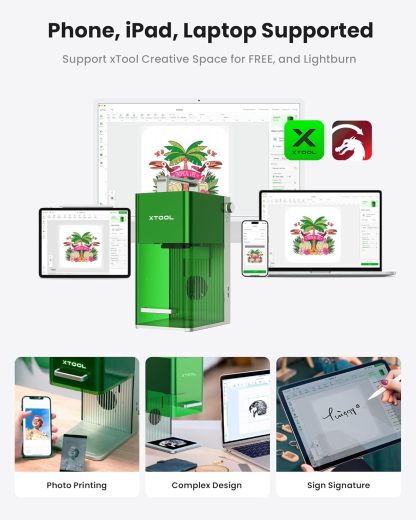 xTool F1 2-in-1 Dual Laser Engraver, Lightning Speed Portable Laser Engraving Machine, Ultra HD Fiber Laser Engraver for Jewelry, Metal, Wood, Leather