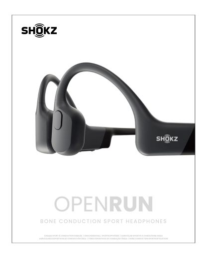 SHOKZ OpenRun - Open-Ear Bluetooth Bone Conduction Sport Headphones, Sweat Resistant Wireless Earphones for Workouts and Running, Built-in Mic, with Hair Band