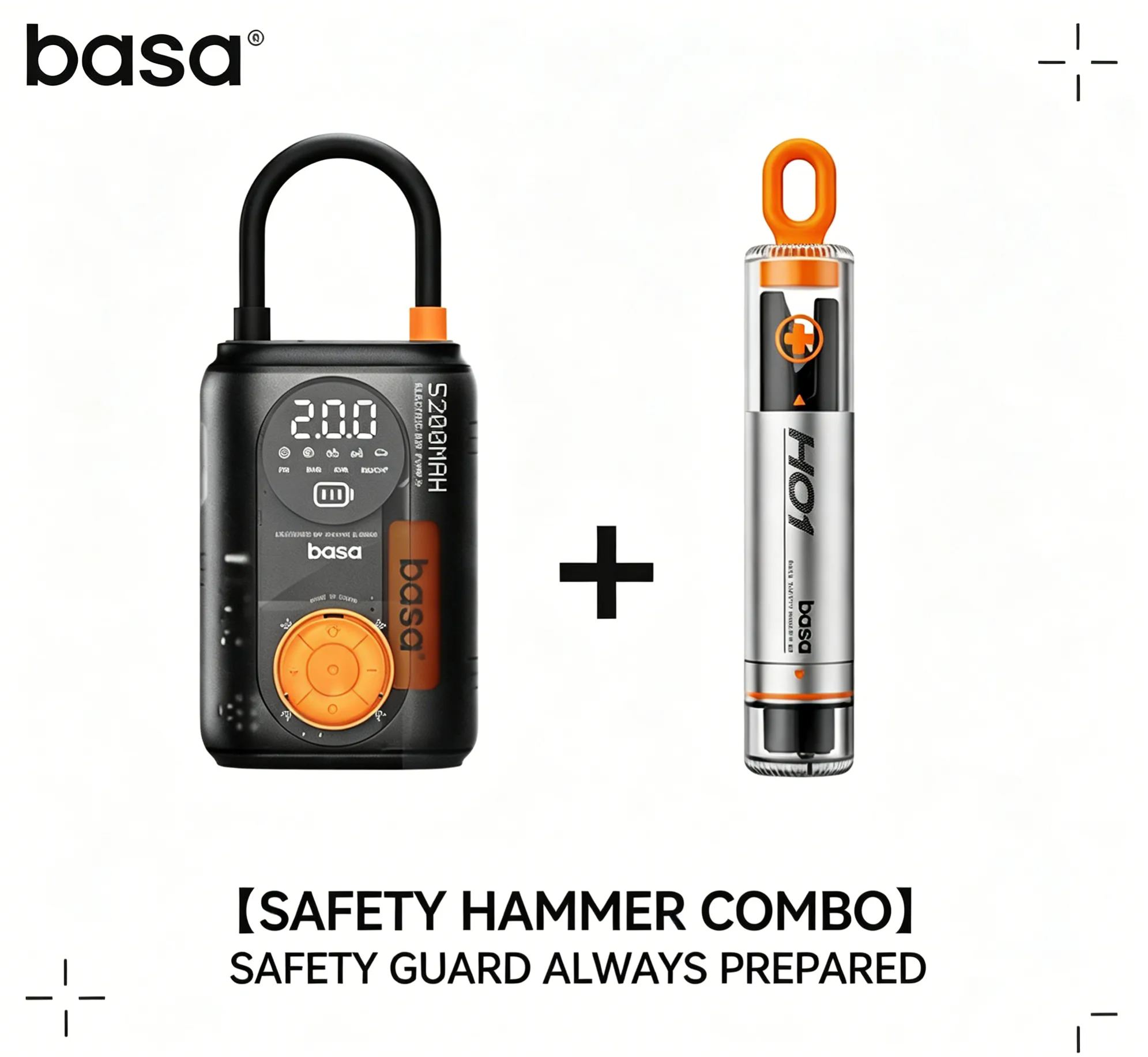 basa 5200mAh Cordless Tire Inflator | Portable Air Compressor for Car, Bike & Sports Balls