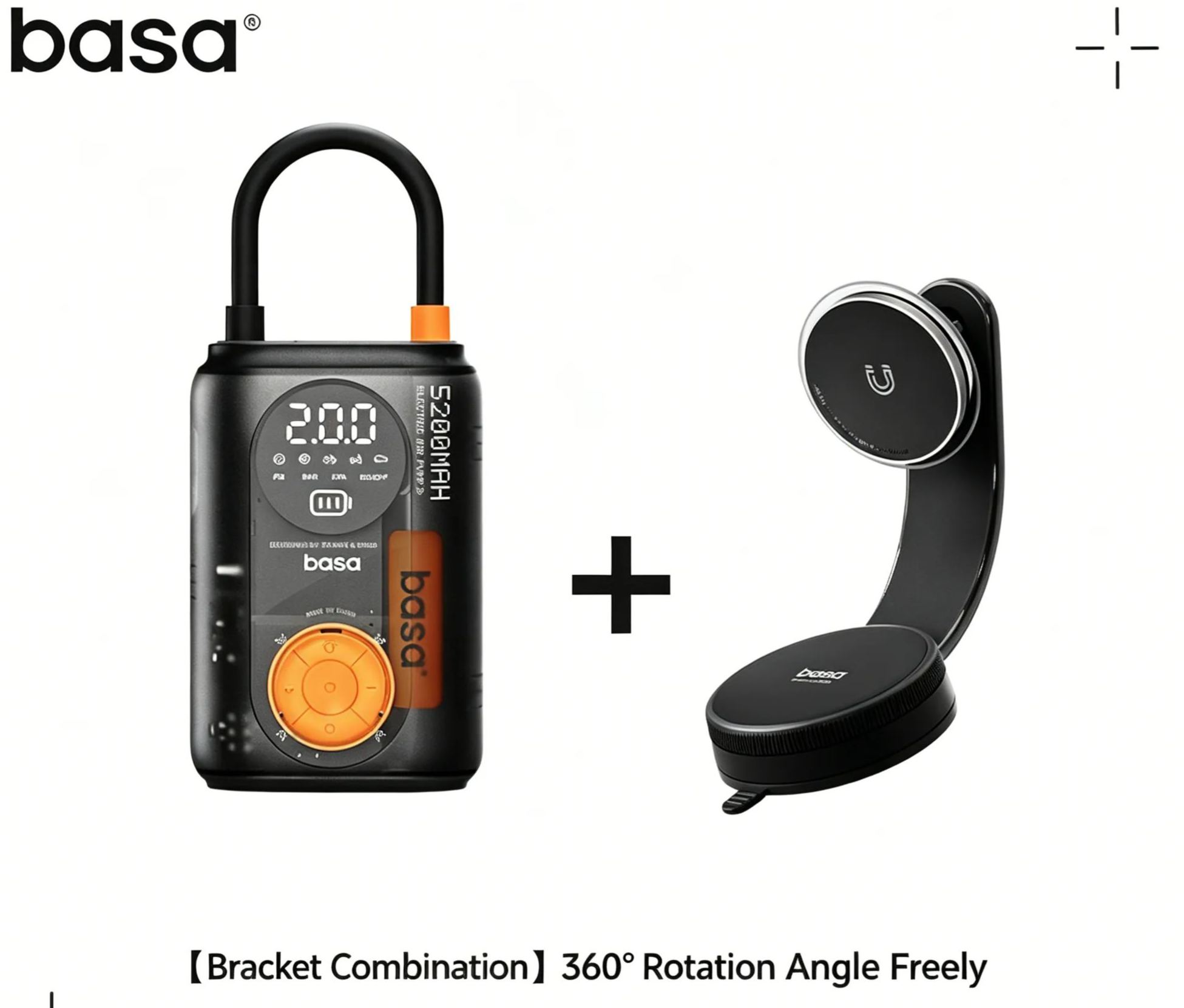 basa 5200mAh Cordless Tire Inflator | Portable Air Compressor for Car, Bike & Sports Balls