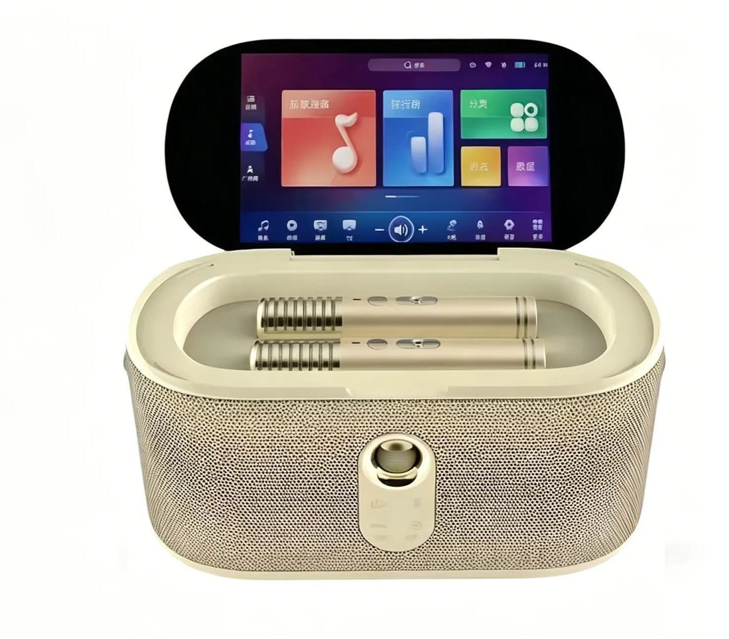 Portable Karaoke Machine with 10.1” Touch Screen, 280W Peak Sound, Dual Wireless Mics & HDMI Output for Home KTV, Outdoor Party and Family Entertainment