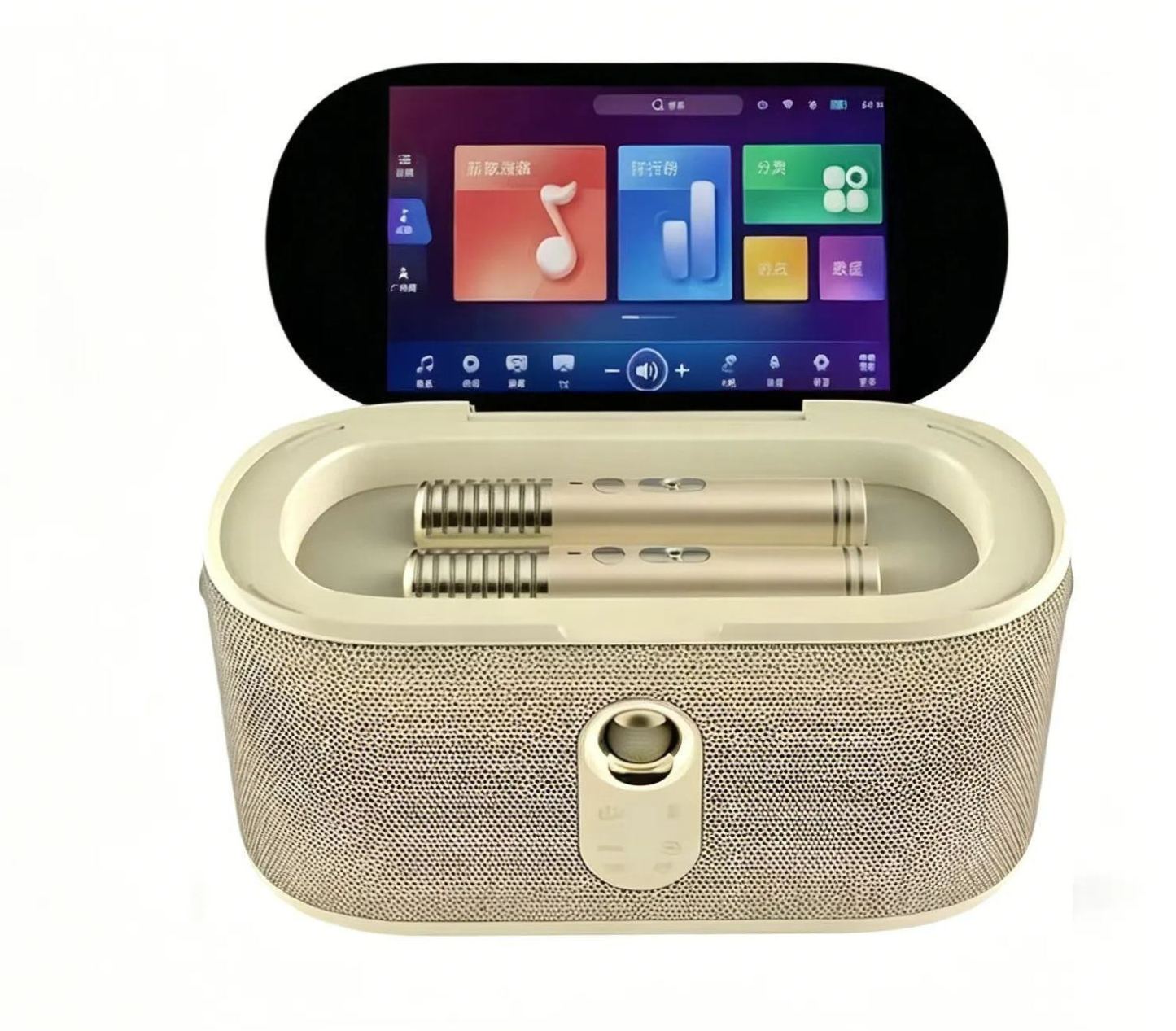 Portable Karaoke Machine with 10.1” Touch Screen, 280W Peak Sound, Dual Wireless Mics & HDMI Output for Home KTV, Outdoor Party and Family Entertainment