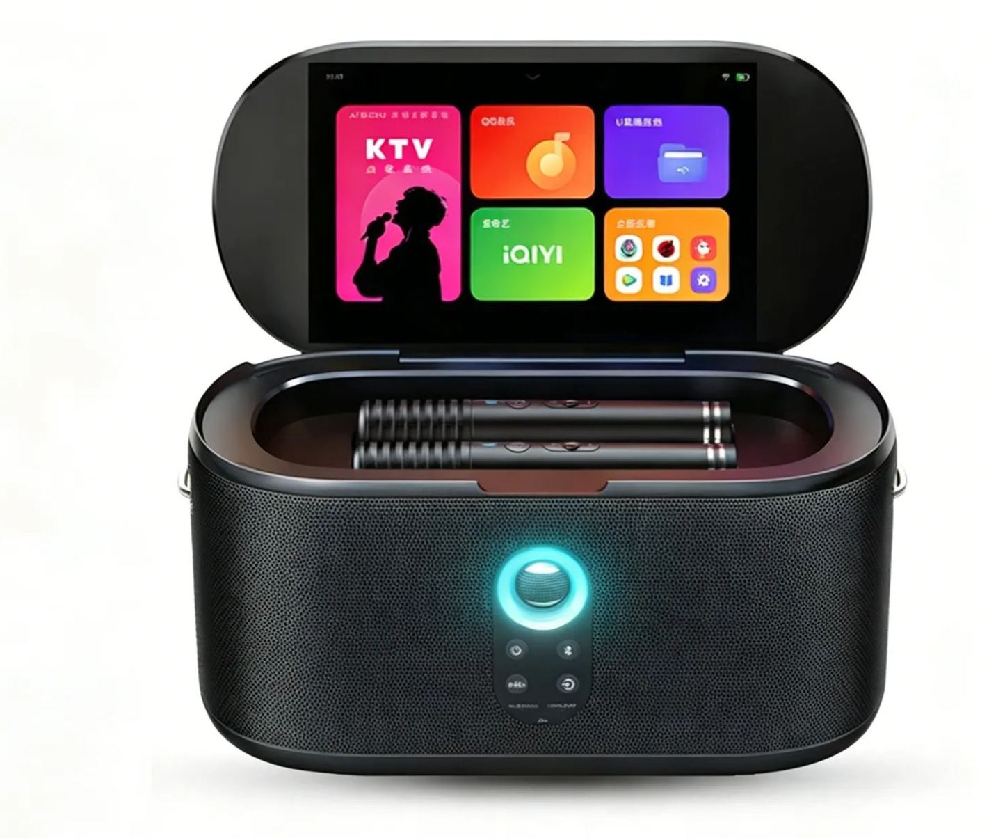 Portable Karaoke Machine with 10.1” Touch Screen, 280W Peak Sound, Dual Wireless Mics & HDMI Output for Home KTV, Outdoor Party and Family Entertainment