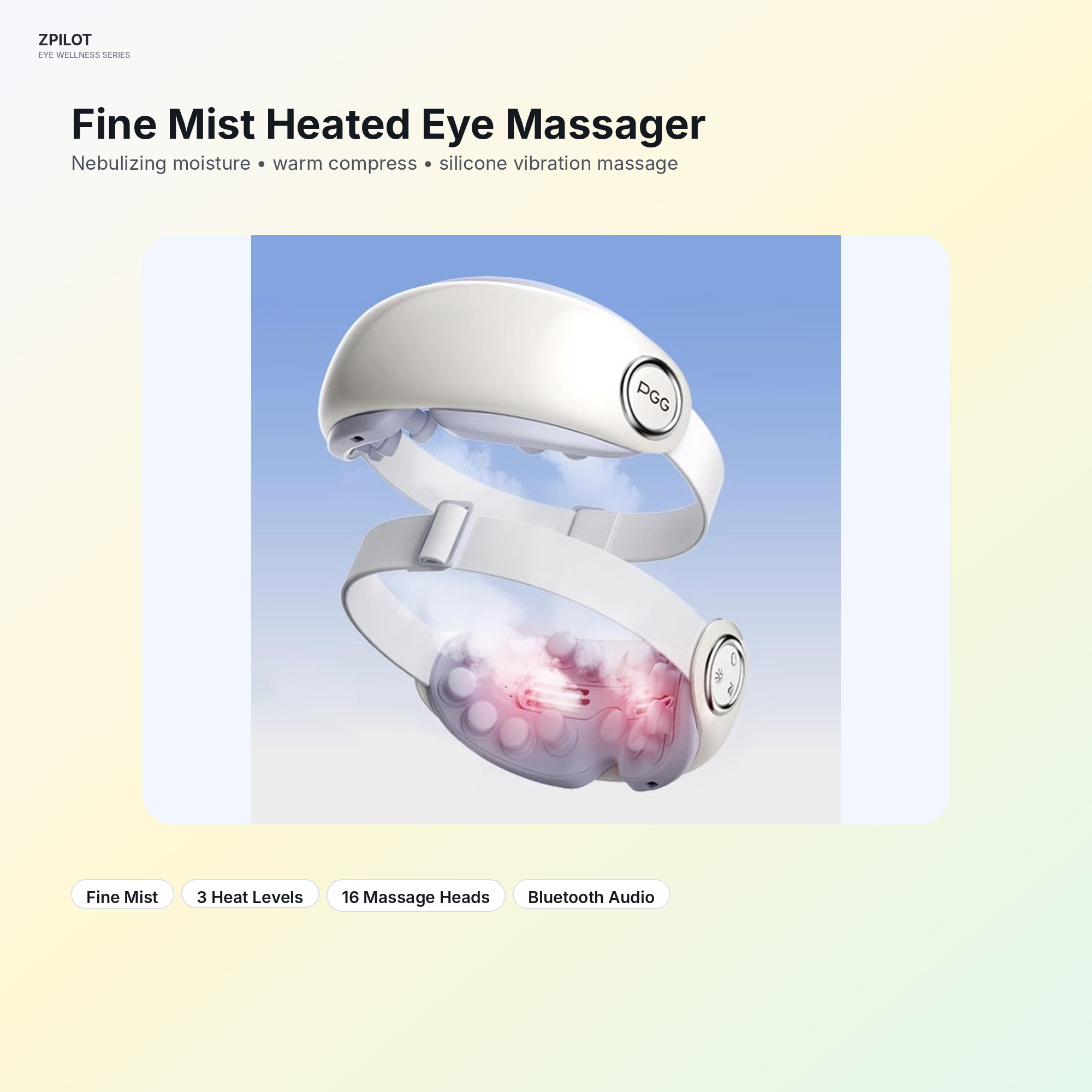 PGG-Steam Eye Massager, Portable Warm Mist Eye Care Device with Patented Atomization System for Daily Eye Relaxation
