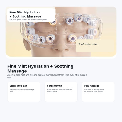 PGG-Steam Eye Massager, Portable Warm Mist Eye Care Device with Patented Atomization System for Daily Eye Relaxation