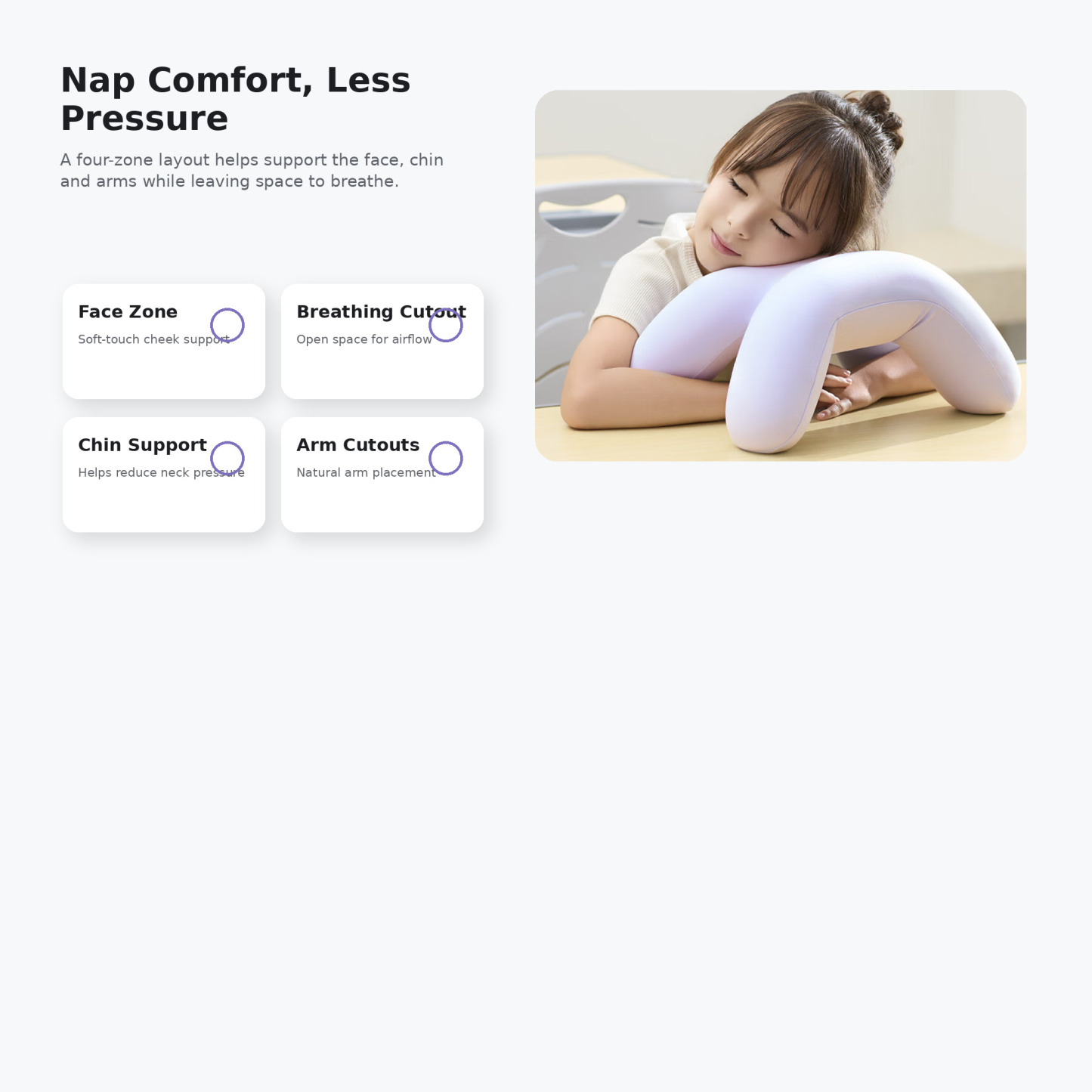 Ergonomic Desk Nap Pillow, Foldable Memory Foam Rest Pillow for Office, School, Travel & Home
