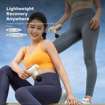 Adjustable-Depth Mini Massage Gun, Portable Deep Tissue Massager with 7-Level Stroke, 5 Speeds, USB-C Charging & App-Guided Sessions