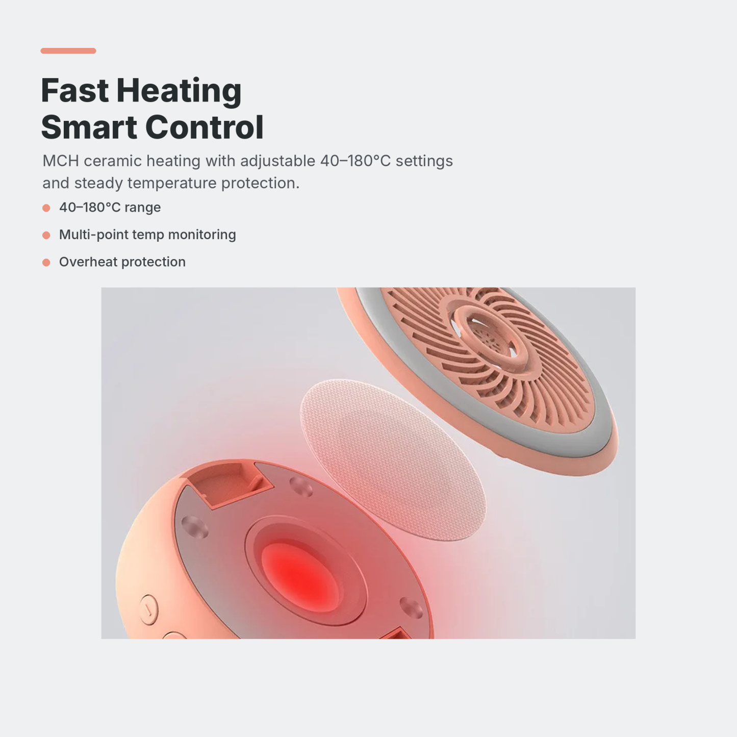Smart Red Light Beauty Massager, Portable Warm Compress Face & Body Massage Device for Daily Self-Care