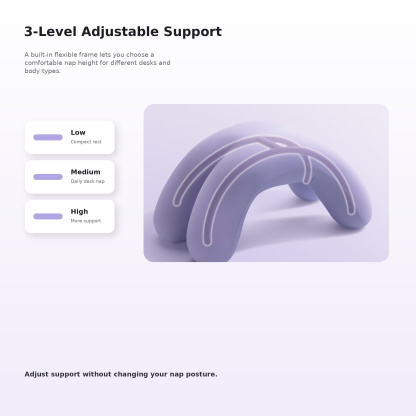 Ergonomic Desk Nap Pillow, Foldable Memory Foam Rest Pillow for Office, School, Travel & Home