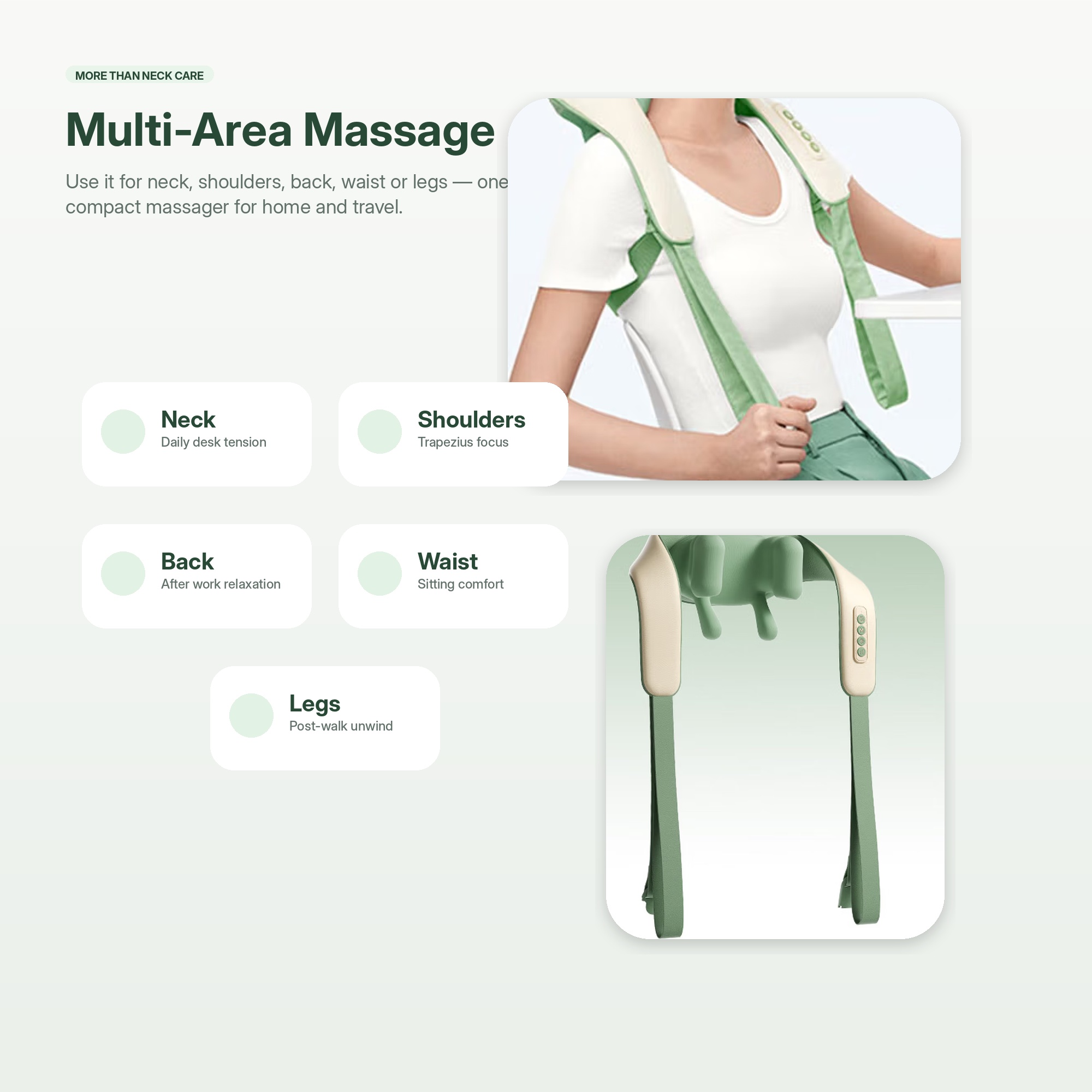 Neck and Shoulder Massager with Heat, Wearable Trapezius Massage Device for Home, Office & Daily Relaxation