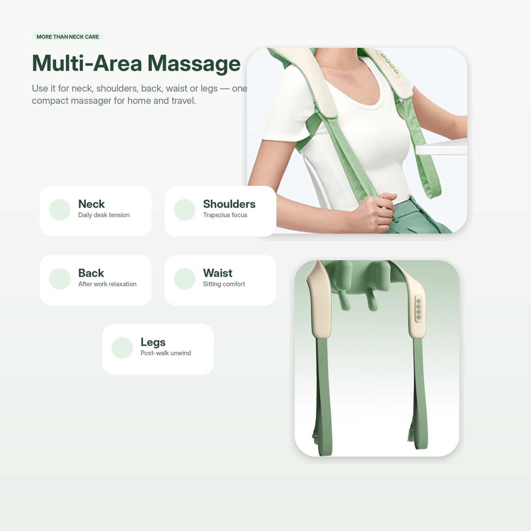 Neck and Shoulder Massager with Heat, Wearable Trapezius Massage Device for Home, Office & Daily Relaxation