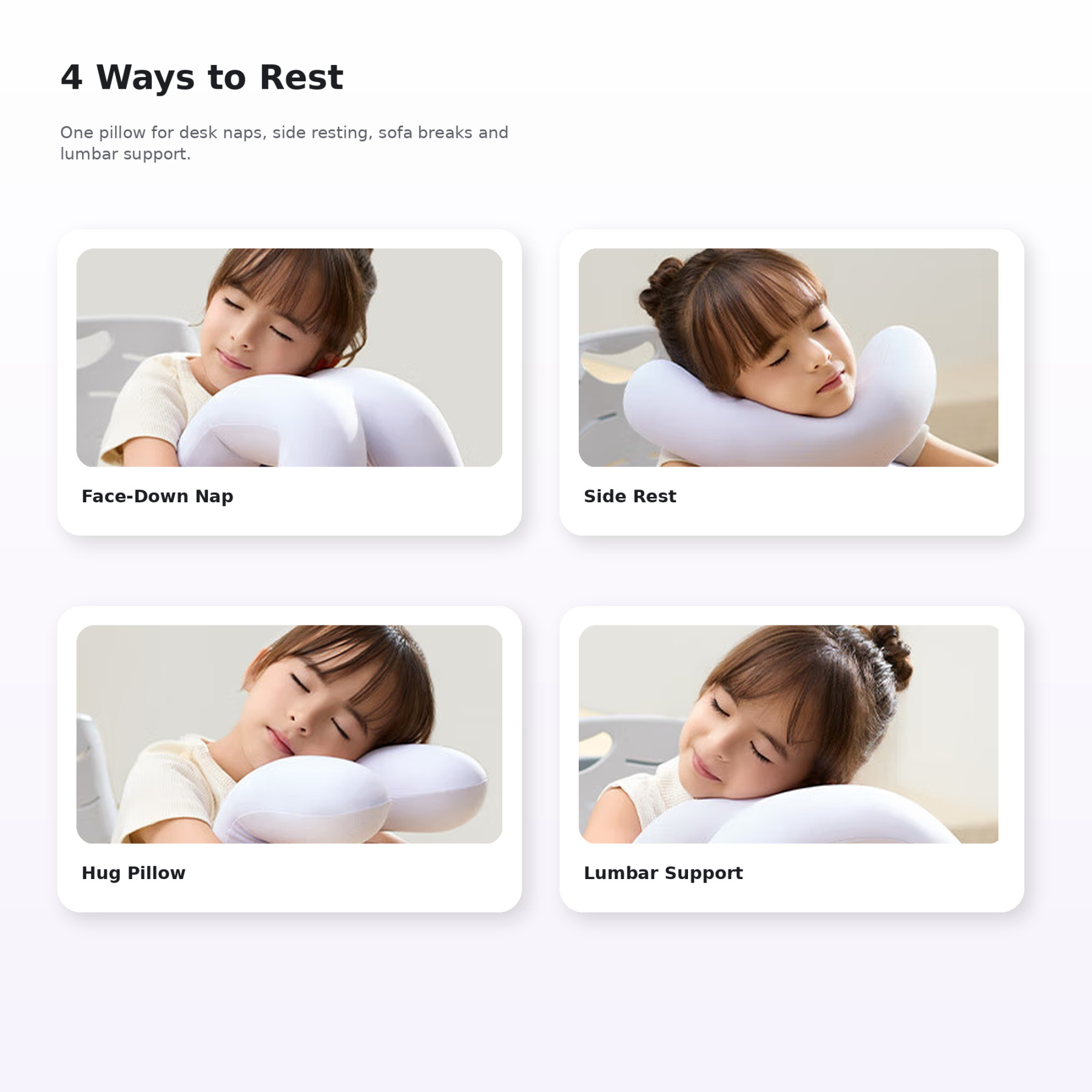 Ergonomic Desk Nap Pillow, Foldable Memory Foam Rest Pillow for Office, School, Travel & Home