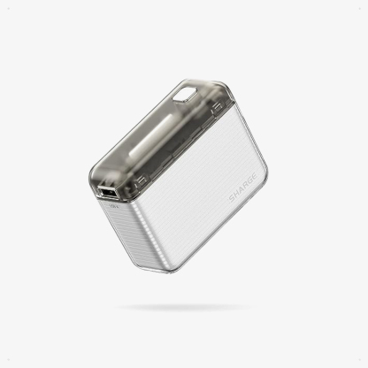 Flow Portable Charger by Shargeek, 10000mAh Mini Power Bank with 20W USB-C Fast Charging, Dual Output Portable Charger Power Bank Compatible with iPhone, Samsung, iPad