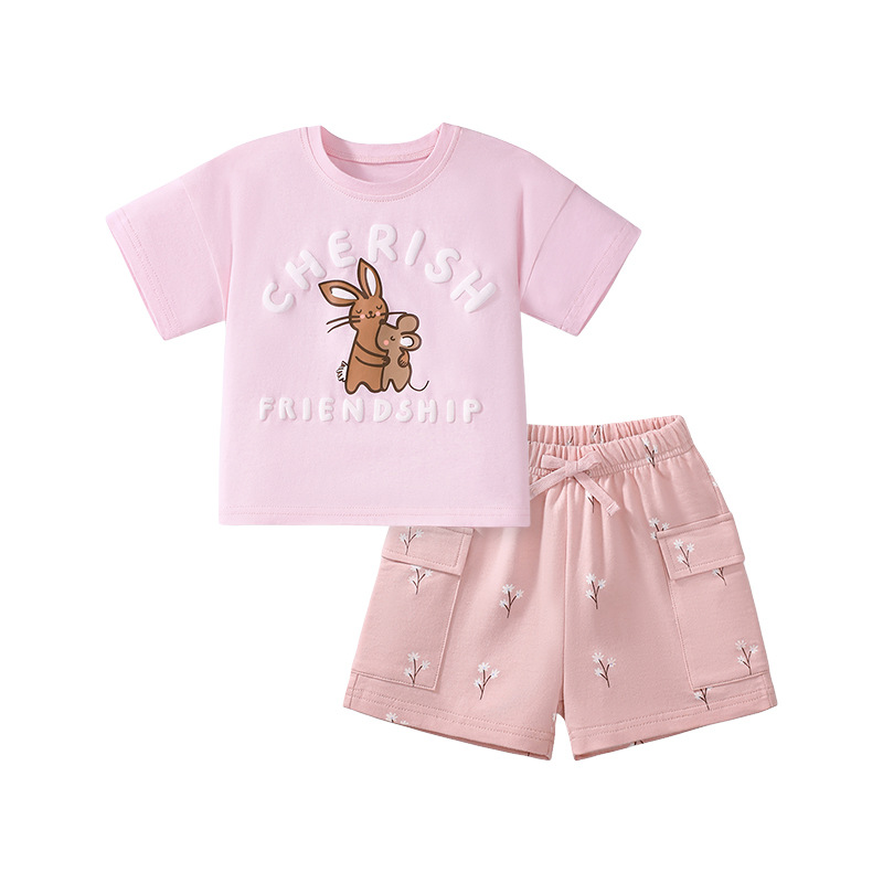 夏季純棉女童套裝