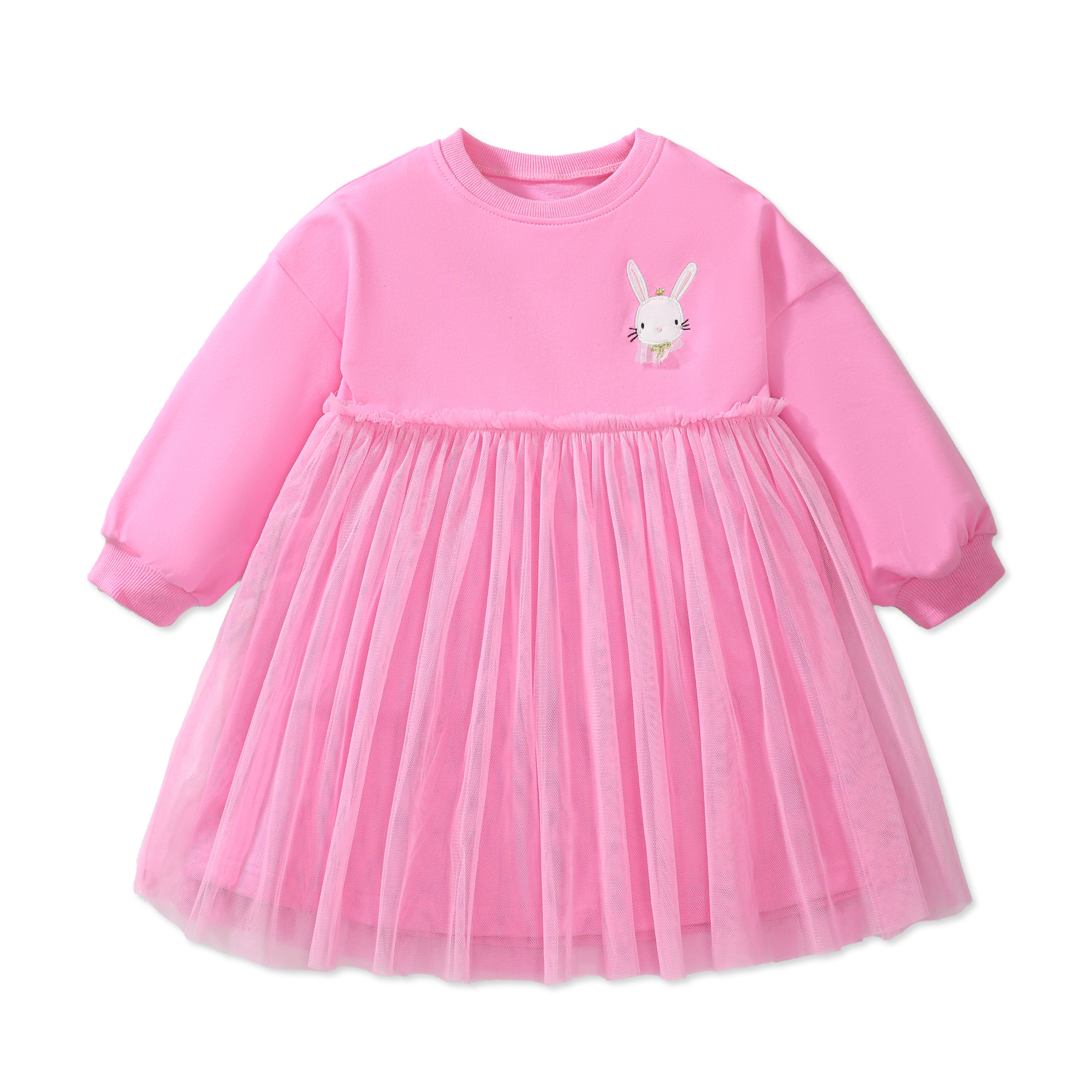 【鎮店之寶】歐美風秋季女童長袖連身網紗裙