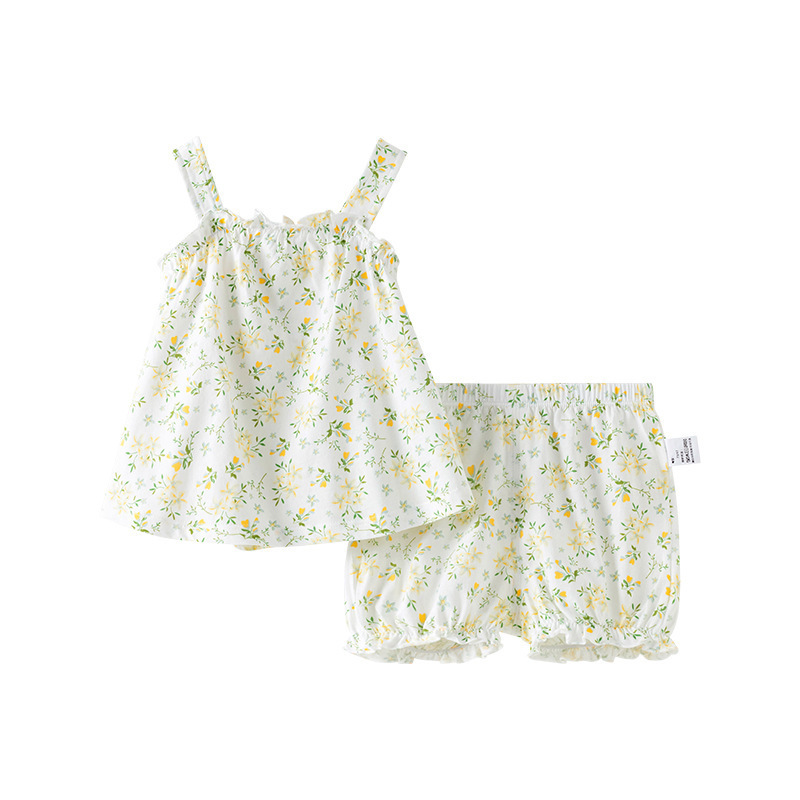 女寶寶夏季棉紗無袖公主裙背心連衣裙套裝