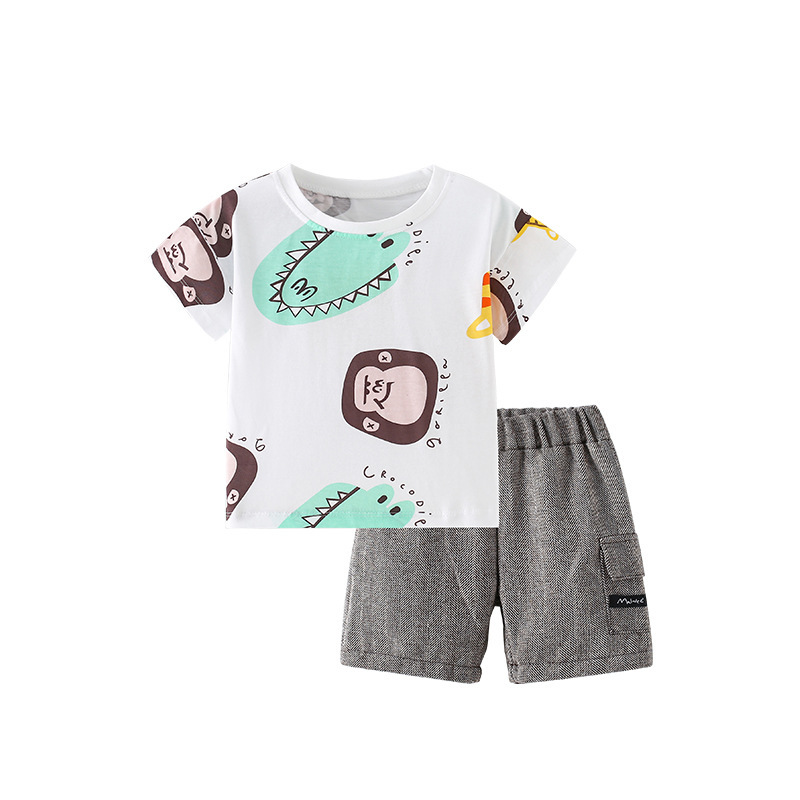 休闲帅气松紧裤男童套装