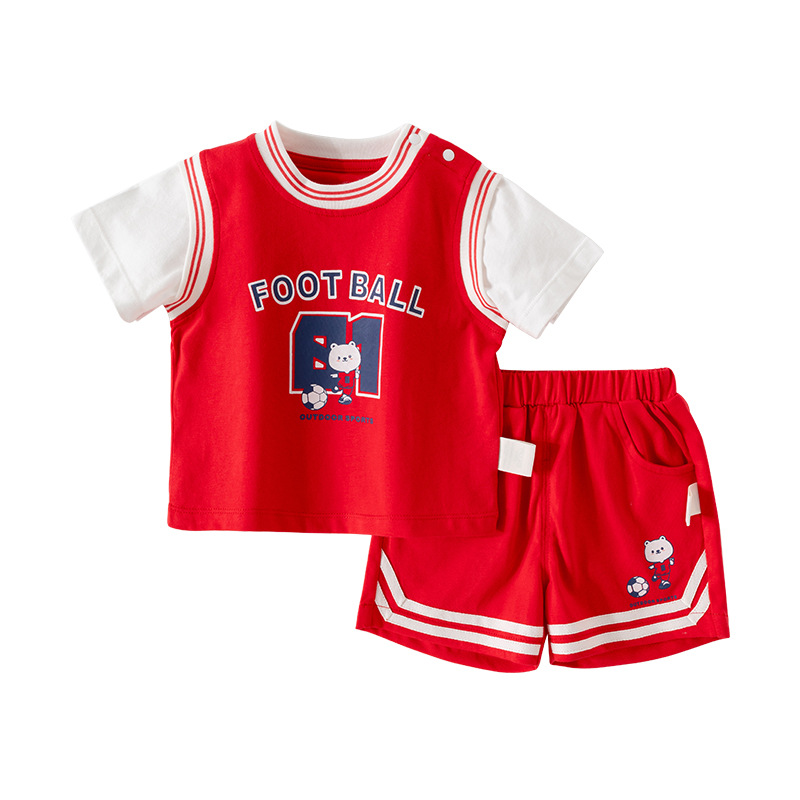 夏季純棉兒童短袖運動套装