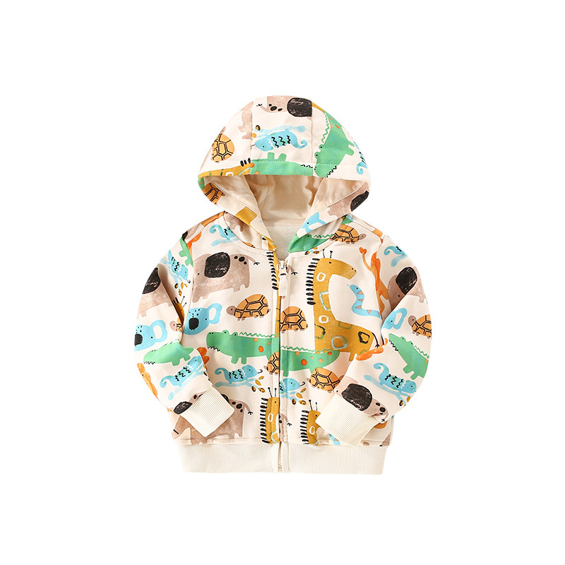 男童氣印花連帽外套