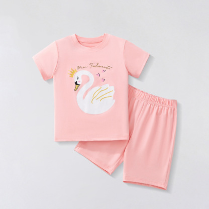 【新款】夏季女童短袖短褲套裝