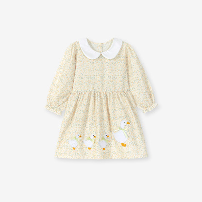 新款秋季女童長袖連身裙