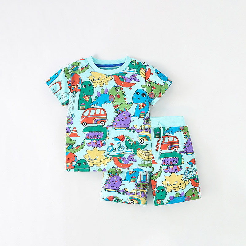 多巴胺純棉男童短袖短褲套裝